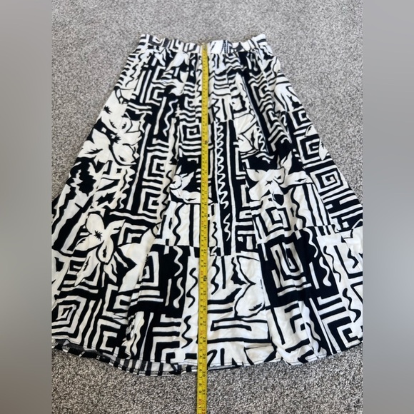 Vtg Jo Hardin Abstract Print Slit Midi Skirt Short Sleeve Top Co Ord Set Size 12 - Picture 10 of 15
